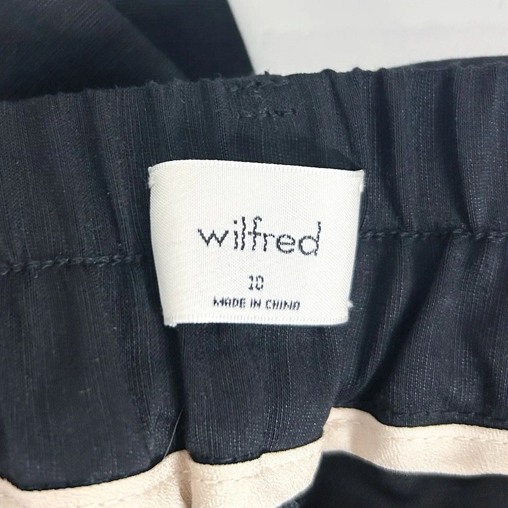 Aritzia Wilfred Kafka Black Linen High Rise Wide Leg Cropped Cargo Pants Size 10
